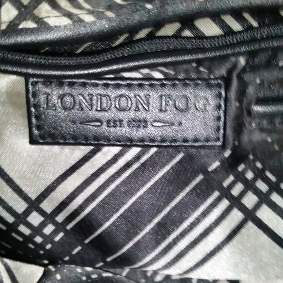 London Fog drawstring pink and black bag EUC - Picture 4 of 4